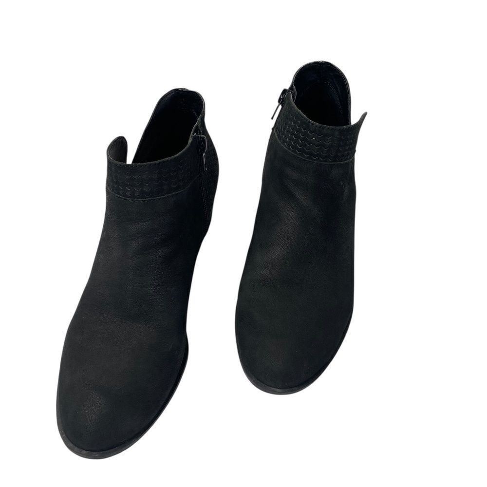 Lucky Brand 9.5 M Nubuck leather Booties Low heel Weave leather on heel - Picture 2 of 7